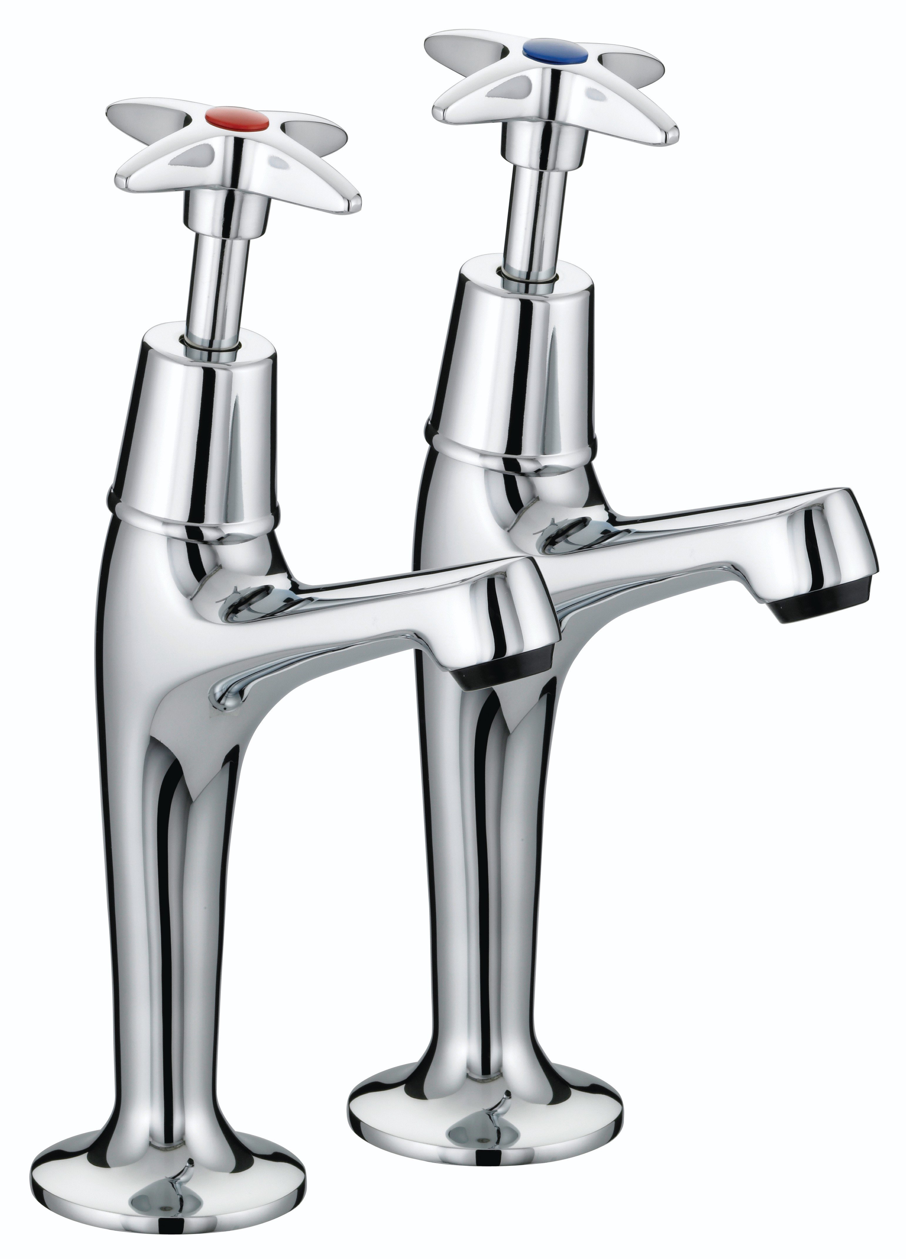 Bristan X Head High Neck Pillar Taps Chrome