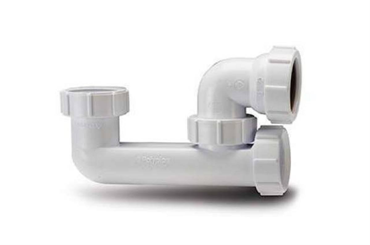 Polypipe Low Level Bath Trap 38mm Seal 40mm. Trap Only With Access To Overflow WT67