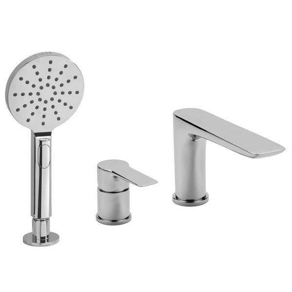 3 Hole Bath Shower Mixer Single Lever Deck
