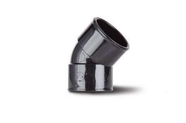 Polypipe 50mm 45 Degree Obtuse Bend Black MU303B