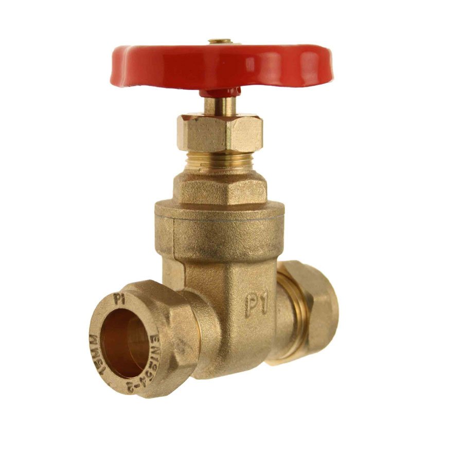 22mm Brass Wheelhead C x C Gate Valve 302267