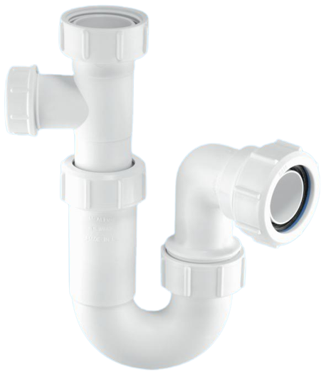 McAlpine 1 1/4" x 75mm Tubular Swivel Basin Trap with 19/23mm Pipe Connection ASA10-SP