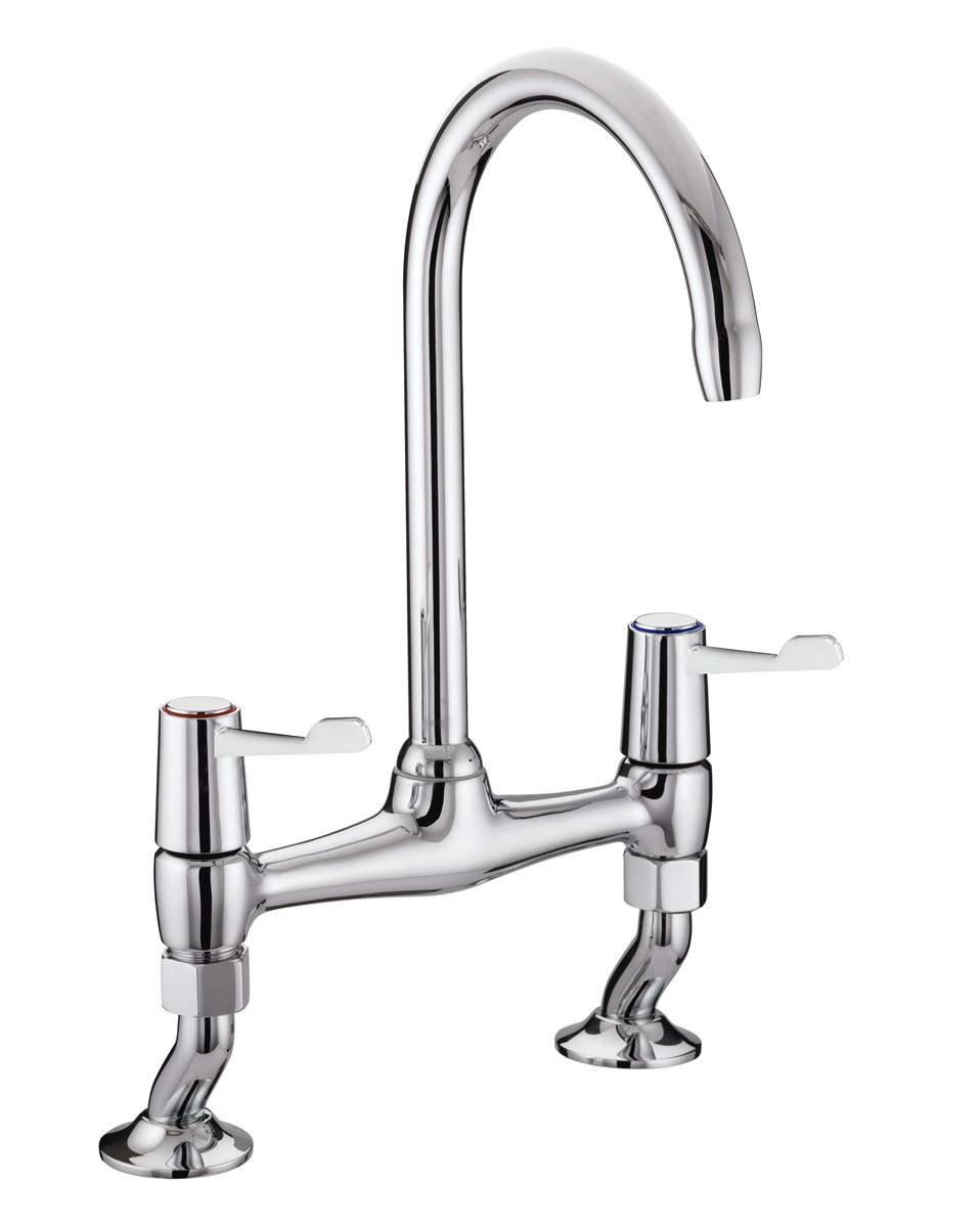 Broxa Curve H Pattern Bath Filler (Two Taphole) Chrome