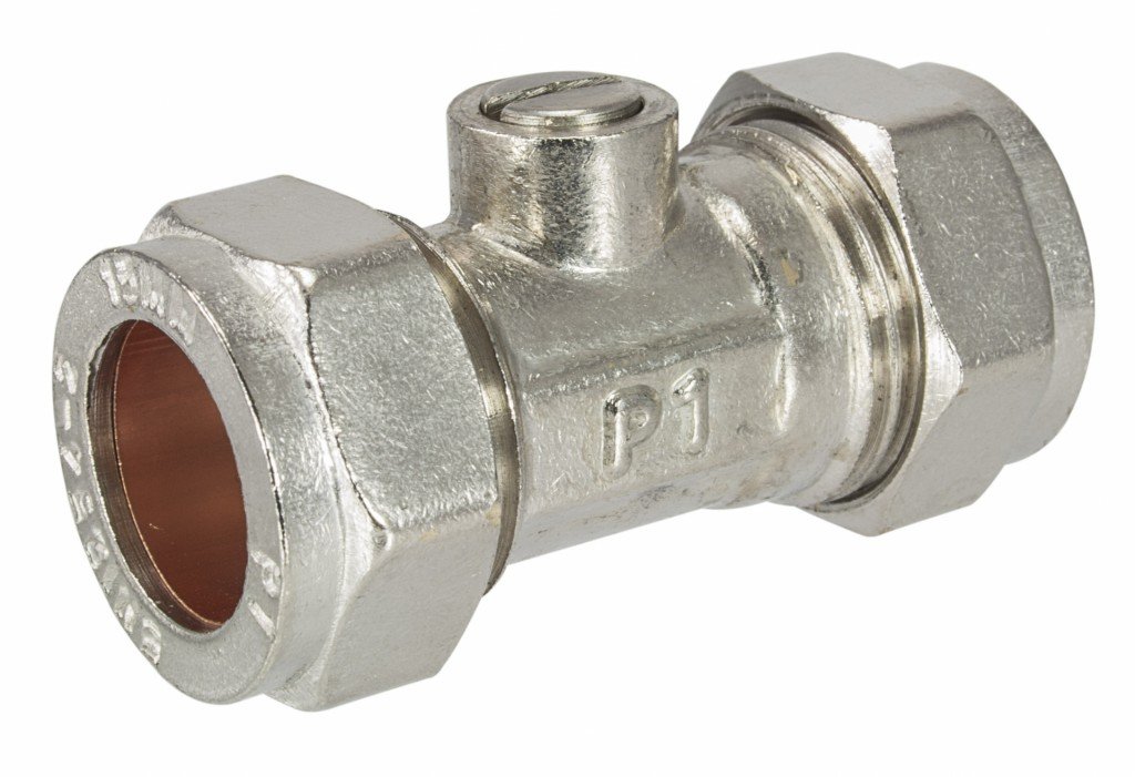 15mm Slotted Isolating Valve Chrome Plated 304609
