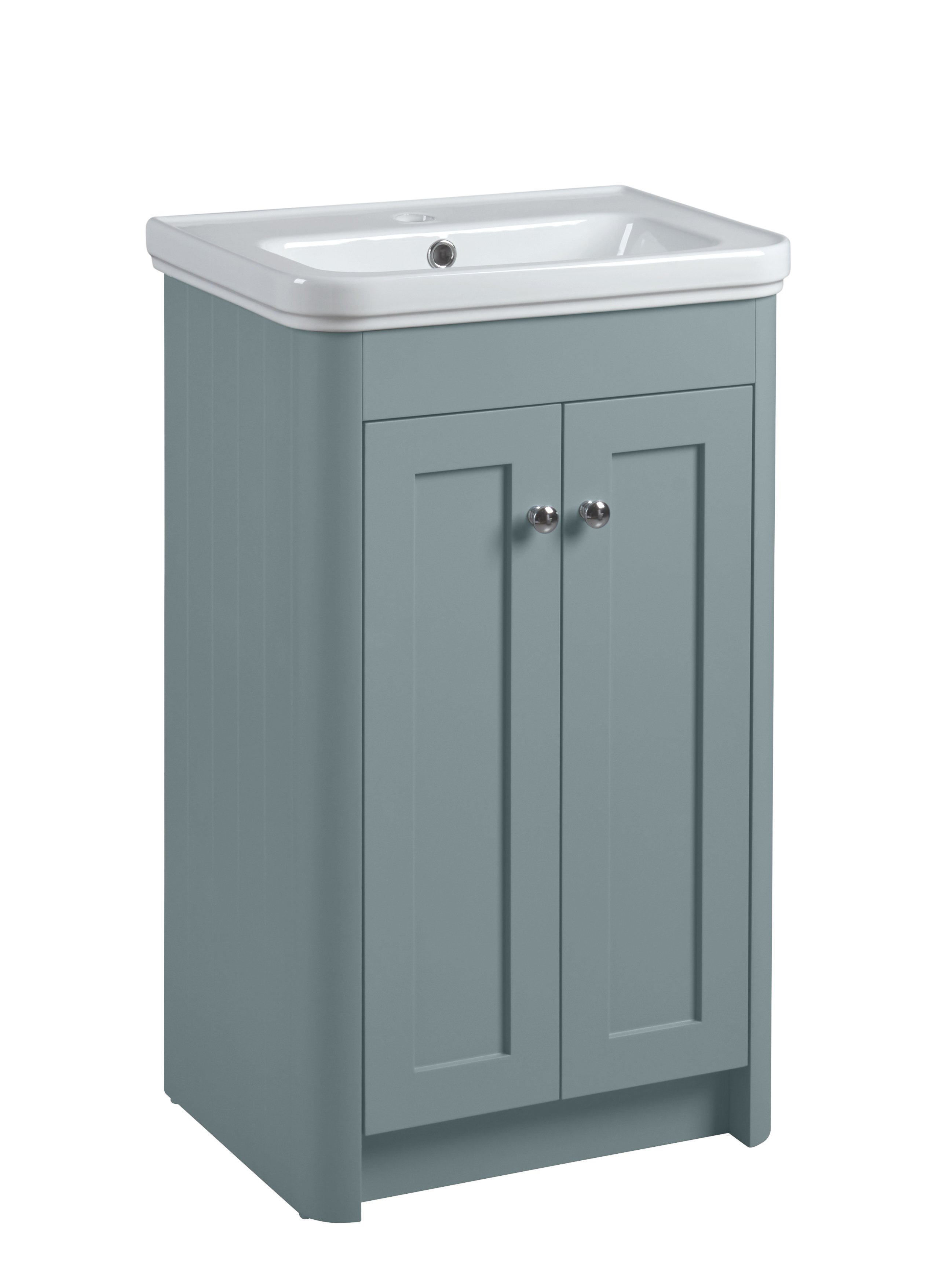Tucker French Hemsworth Classic 500mm Floor Standing Two Door Basin Unit Matt Powder Blue